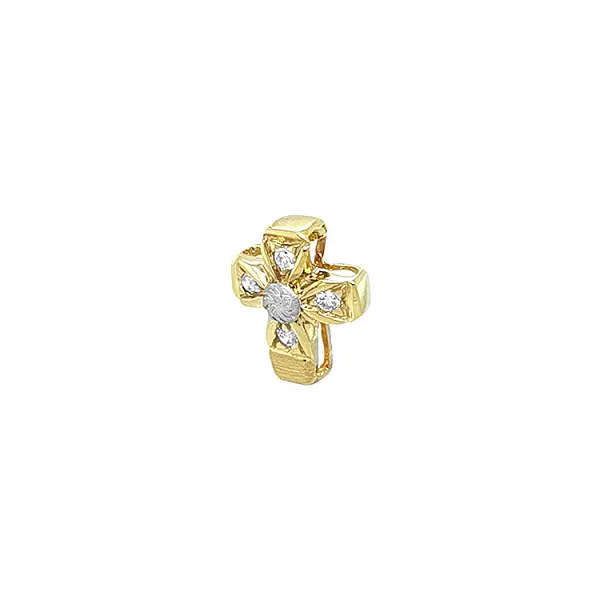 Gold-Anhänger Kreuz mit Zirkonen