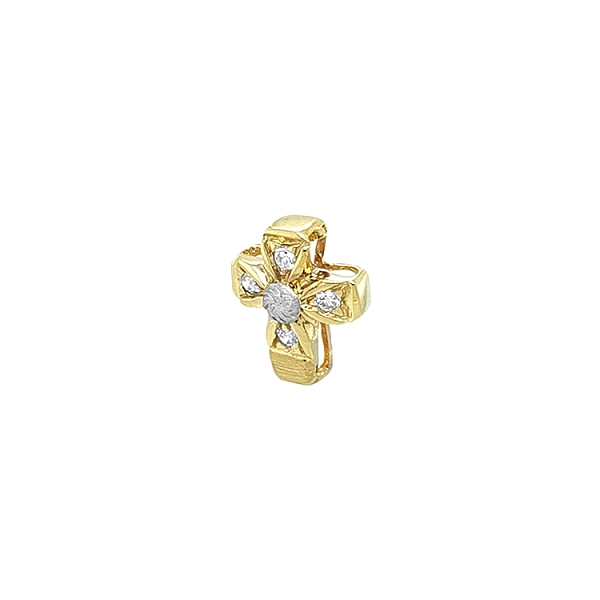 Gold-Anhänger Kreuz mit Zirkonen