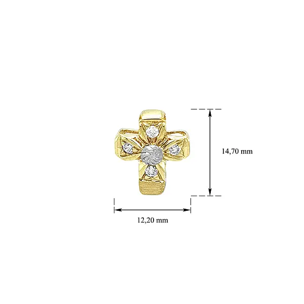 Gold-Anhänger Kreuz mit Zirkonen