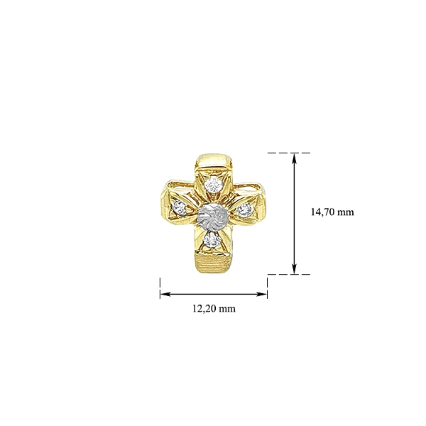 Gold-Anhänger Kreuz mit Zirkonen