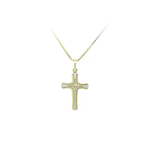 Anhänger Kreuz aus kombiniertem Gold