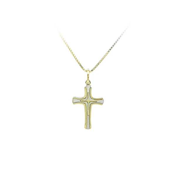 Anhänger Kreuz aus kombiniertem Gold