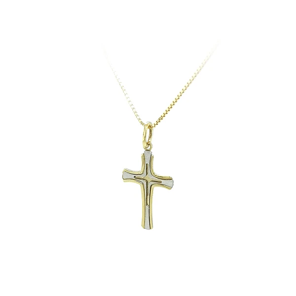 Anhänger Kreuz aus kombiniertem Gold