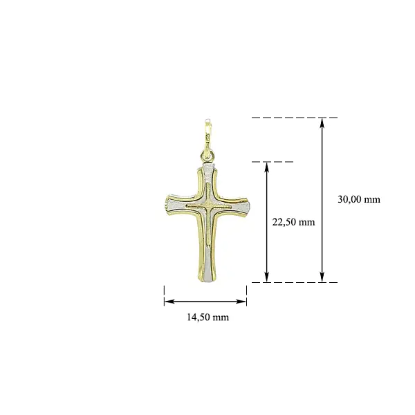 Anhänger Kreuz aus kombiniertem Gold