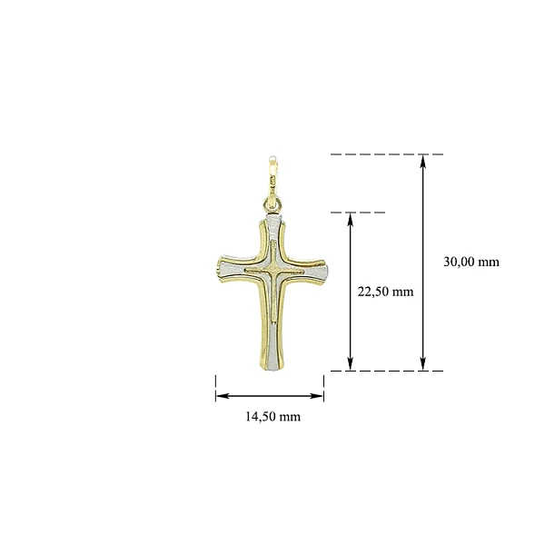 Anhänger Kreuz aus kombiniertem Gold