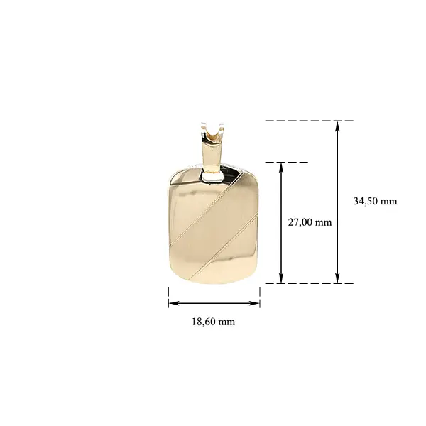 Gold-Anhängerplatte für Gravur