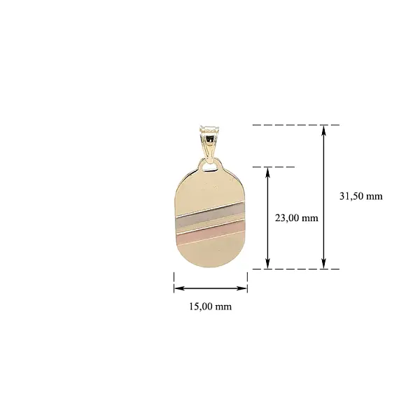 Gold-Anhängerplatte für Gravur
