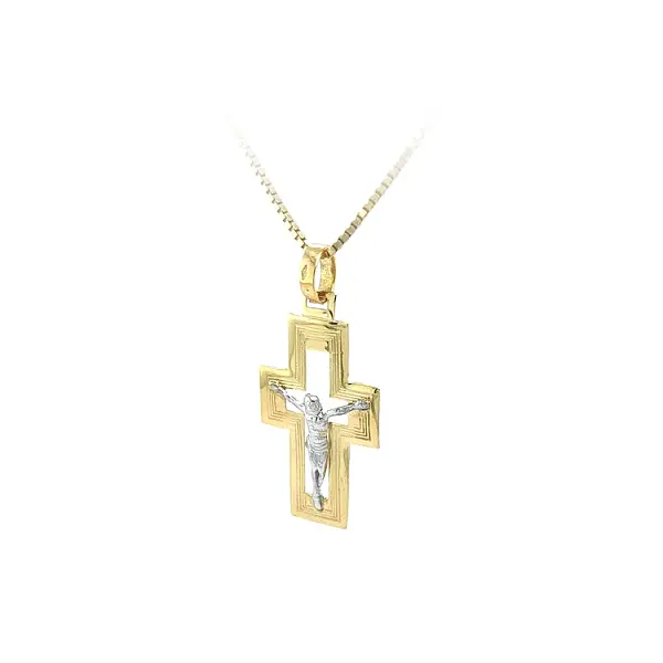 Gold-Anhänger Kreuz mit Jesus Christus
