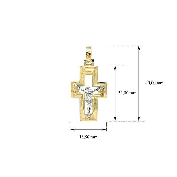 Gold-Anhänger Kreuz mit Jesus Christus