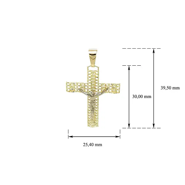 Gold-Anhänger Kreuz mit Jesus Christus