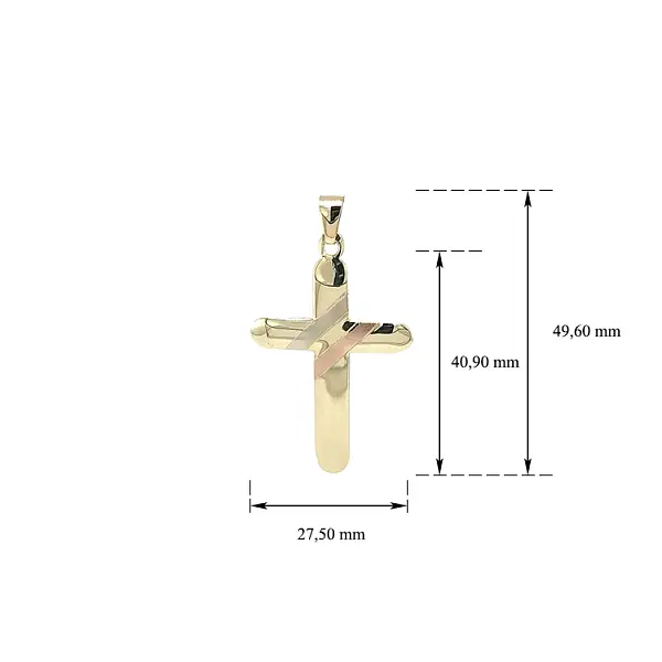 Anhänger Kreuz aus kombiniertem Gold