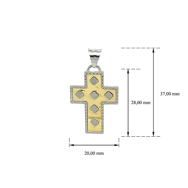 Anhänger Kreuz aus kombiniertem Gold