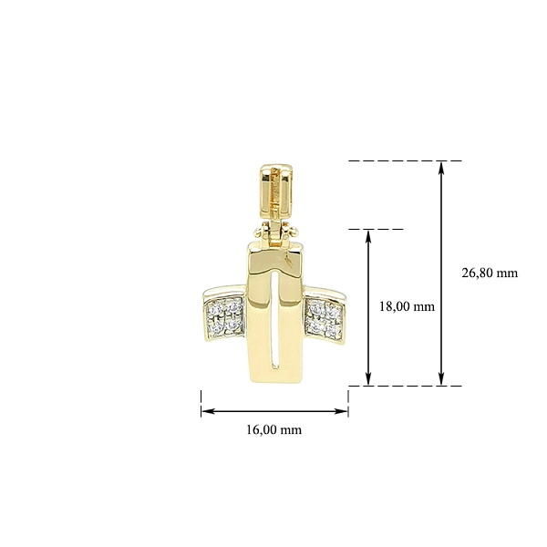 Gold-Anhänger Kreuz mit Zirkonen