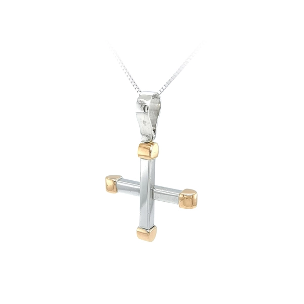 Anhänger Kreuz aus kombiniertem Gold
