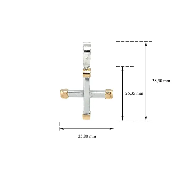 Anhänger Kreuz aus kombiniertem Gold