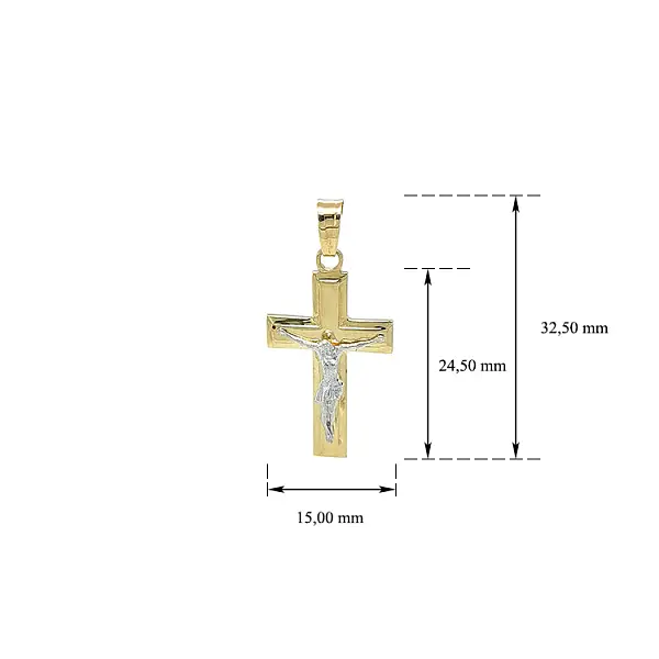 Gold-Anhänger Kreuz mit Jesus Christus