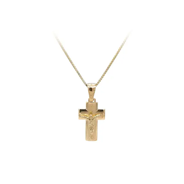 Gold-Anhänger Kreuz mit Jesus Christus