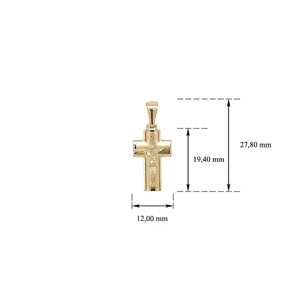 Gold-Anhänger Kreuz mit Jesus Christus