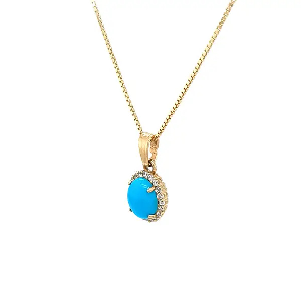 Gold-Anhänger mit Türkis und Zirkonen