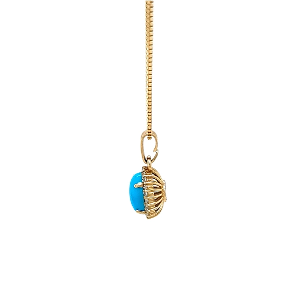Gold-Anhänger mit Türkis und Zirkonen