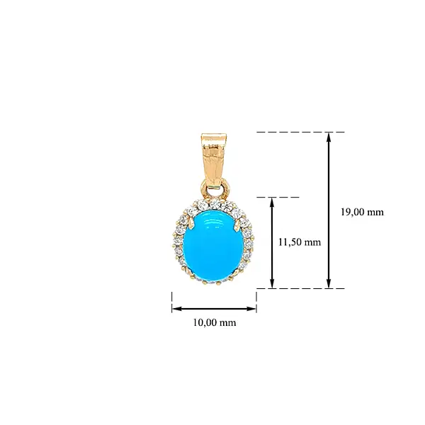 Gold-Anhänger mit Türkis und Zirkonen