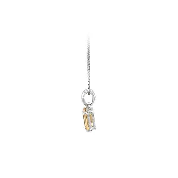 Anhänger mit gelbem Stein aus Weißgold