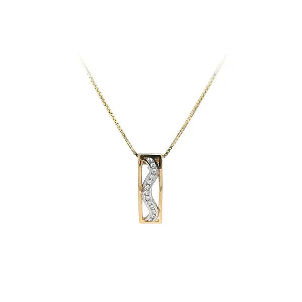 Gold-Anhänger mit Zirkonen aus kombiniertem Gold