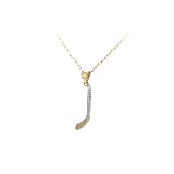 Anhänger Hockeyschläger aus Kombinationsgold