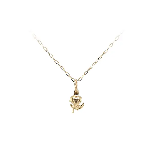 Gold-Anhänger Herz, Anker, Kreuz