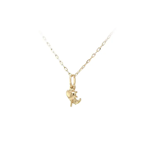 Gold-Anhänger Herz, Anker, Kreuz