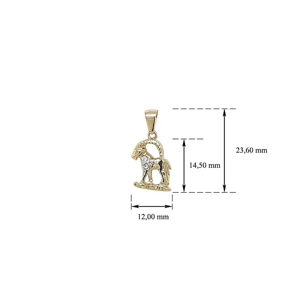 Gold-Anhänger Zeichen des Steinbocks mit Zirkonen