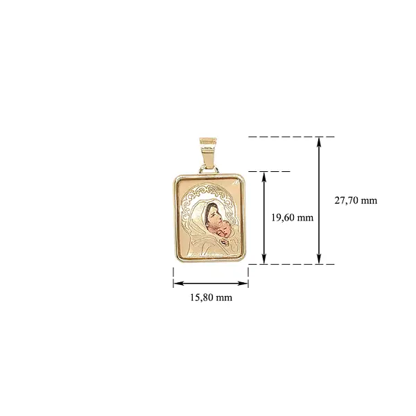 Goldanhänger Madonna Maria und Jesuskind