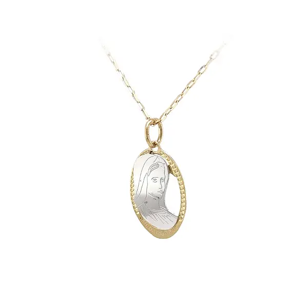 Anhänger Madonna Jungfrau Maria aus kombiniertem Gold