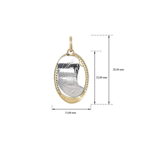 Anhänger Madonna Jungfrau Maria aus kombiniertem Gold
