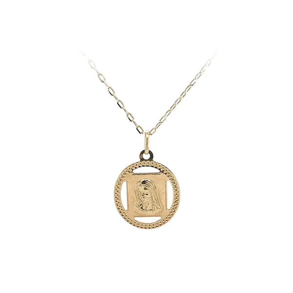 Gold-Anhänger Medaillon Jungfrau Maria