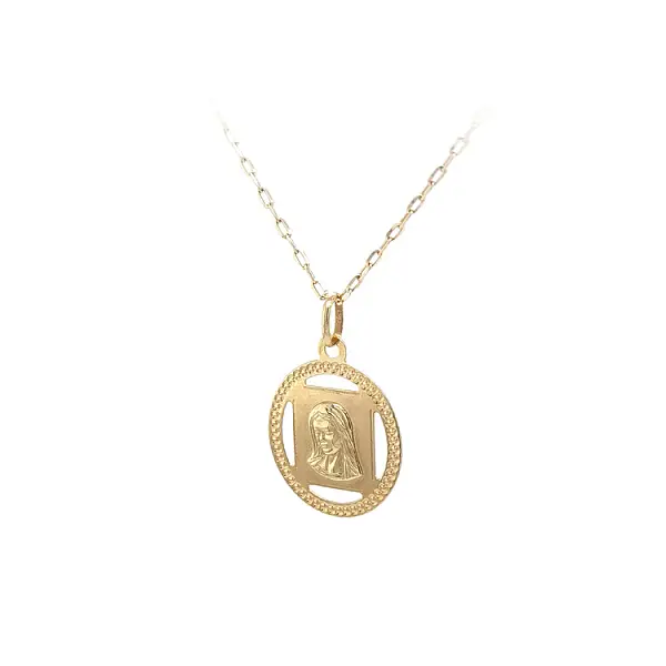 Gold-Anhänger Medaillon Jungfrau Maria