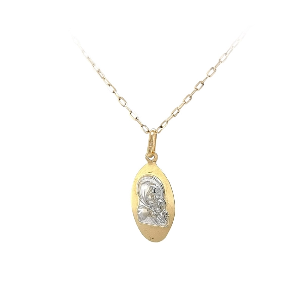 Goldanhänger Jungfrau Maria mit Jesuskind - Symbol des Glaubens