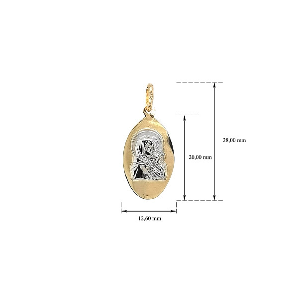 Goldanhänger Jungfrau Maria mit Jesuskind - Symbol des Glaubens