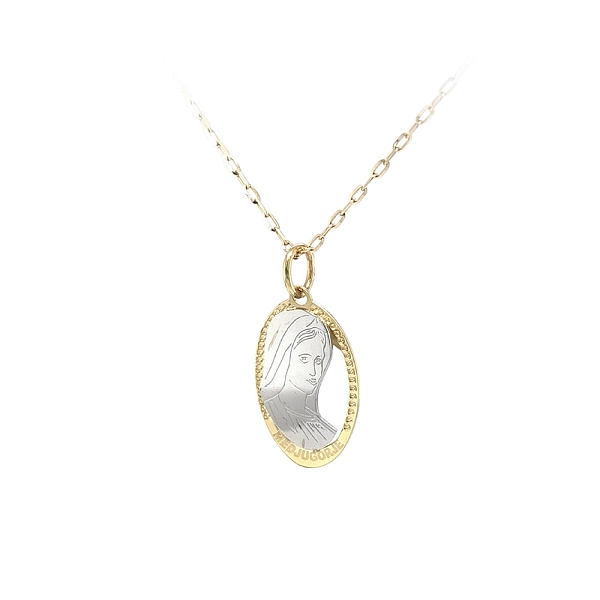Medaillon der Jungfrau Maria - Eleganz aus kombiniertem Gold