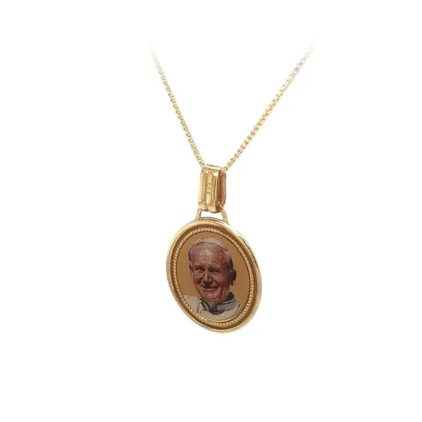 Gold-Anhänger Medaillon Papst Johannes Paul II