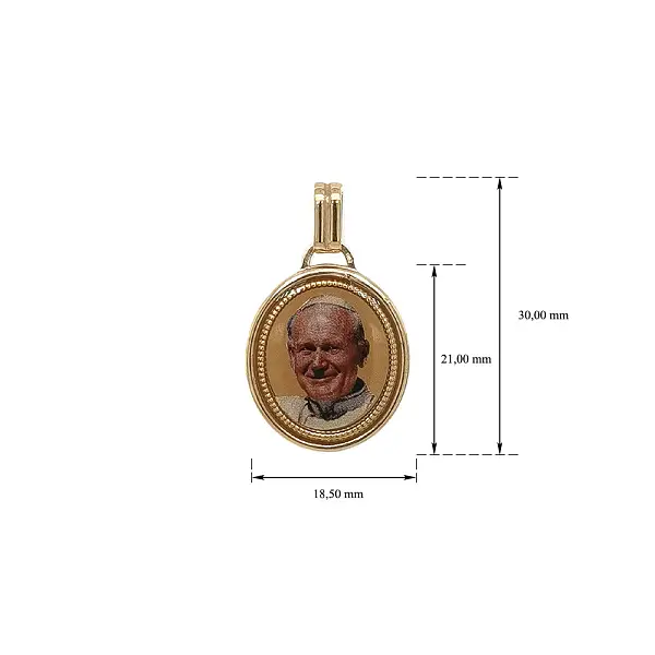 Gold-Anhänger Medaillon Papst Johannes Paul II
