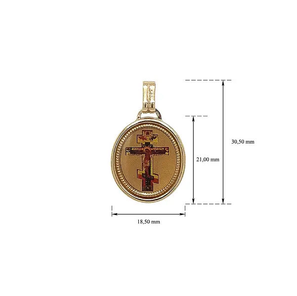 Elegantes Medaillon mit orthodoxem Kreuz in Gold