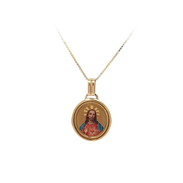Gold-Anhänger Medaillon Jesus Christus