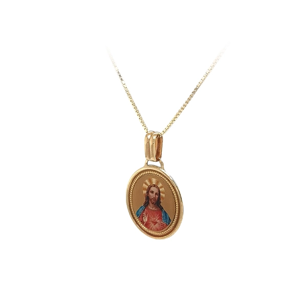 Gold-Anhänger Medaillon Jesus Christus