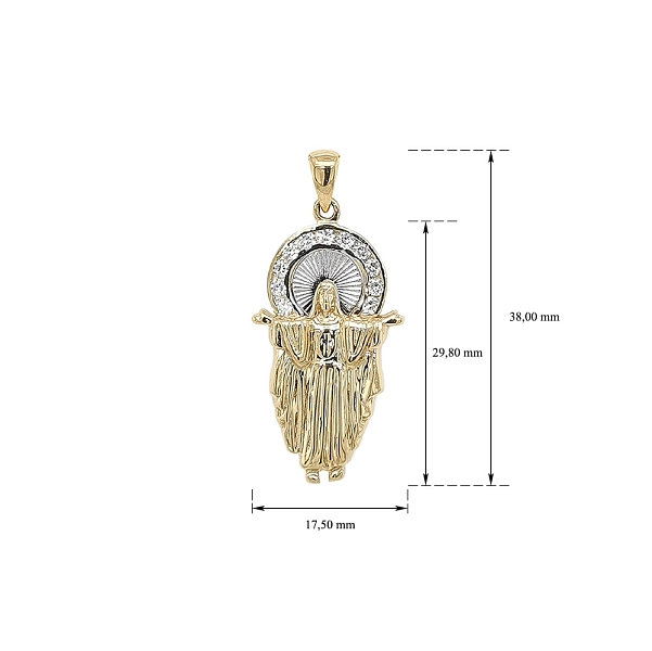 Anhänger mit Jesus Christus aus kombiniertem Gold