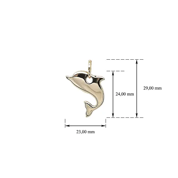 Goldener Delphin-Anhänger