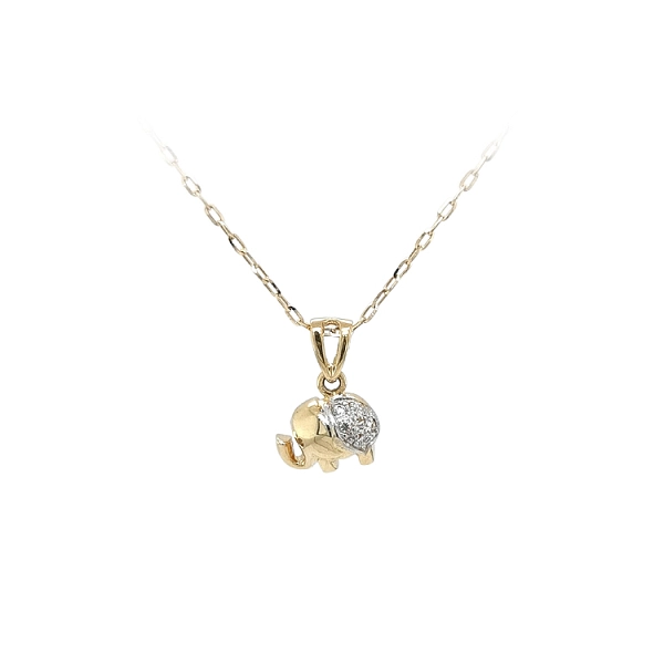 Gold-Anhänger Elefant mit Zirkonen
