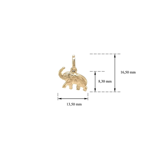 Goldener Elefant-Anhänger