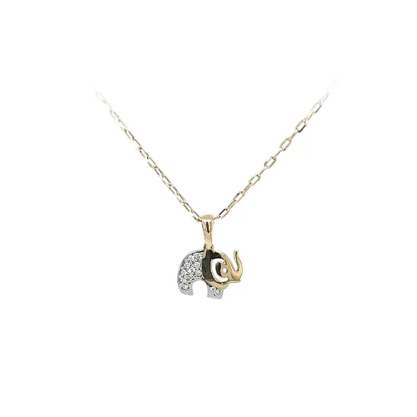 Gold-Anhänger Elefant mit Zirkonen