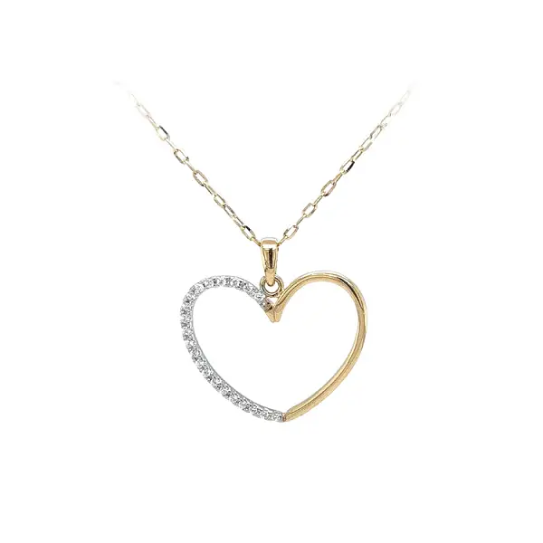 Gold-Anhänger Herz mit Zirkonen